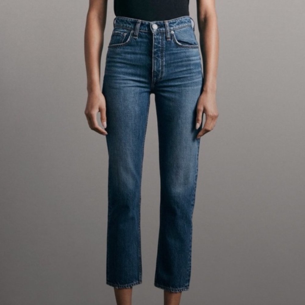 NWT Free shipping! Rag & Bone Nina high rise ankle cigarette Ash size25